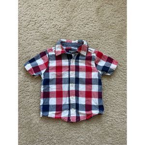 Red, White, & Blue Short Sleeve Button Down